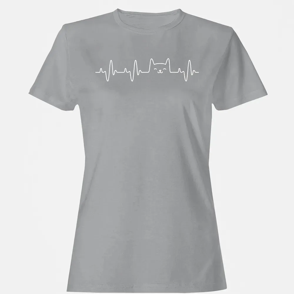 Cat Heartbea Love Cats Women's Girls Cat Lover T Women's T-shirt - 15
