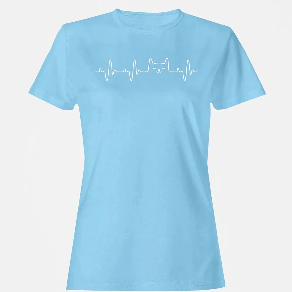 Cat Heartbea Love Cats Women's Girls Cat Lover T Women's T-shirt - 8