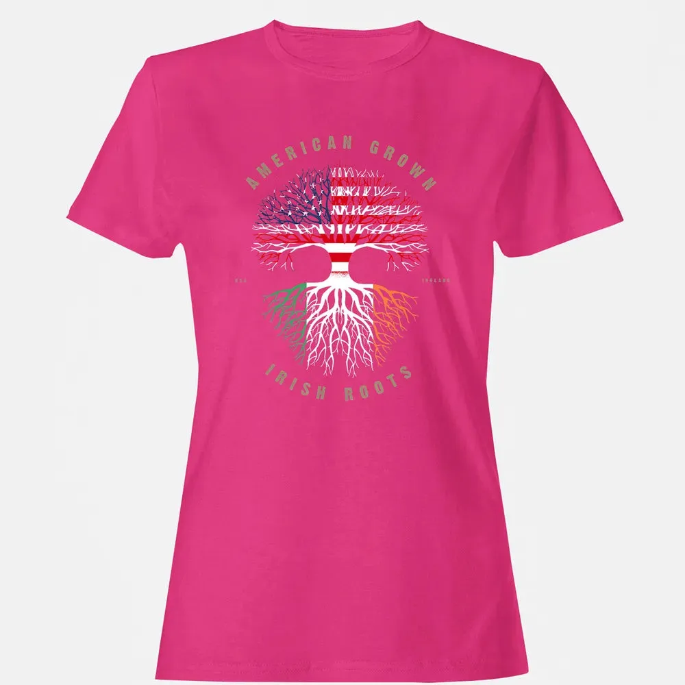 American Grown Irish Roots Ireland Flag Women's T-shirt - 6