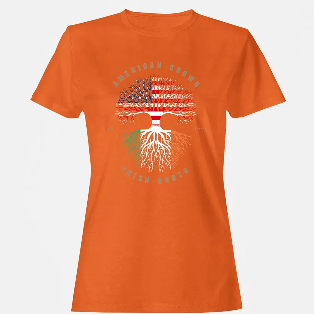American Grown Irish Roots Ireland Flag Women's T-shirt - 11