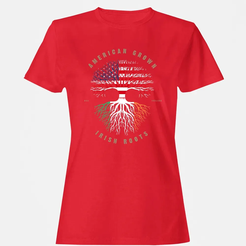 American Grown Irish Roots Ireland Flag Women's T-shirt - 13