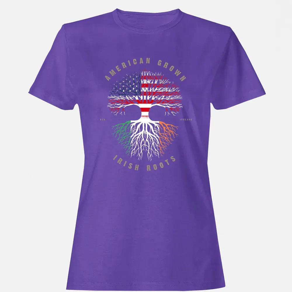 American Grown Irish Roots Ireland Flag Women's T-shirt - 12
