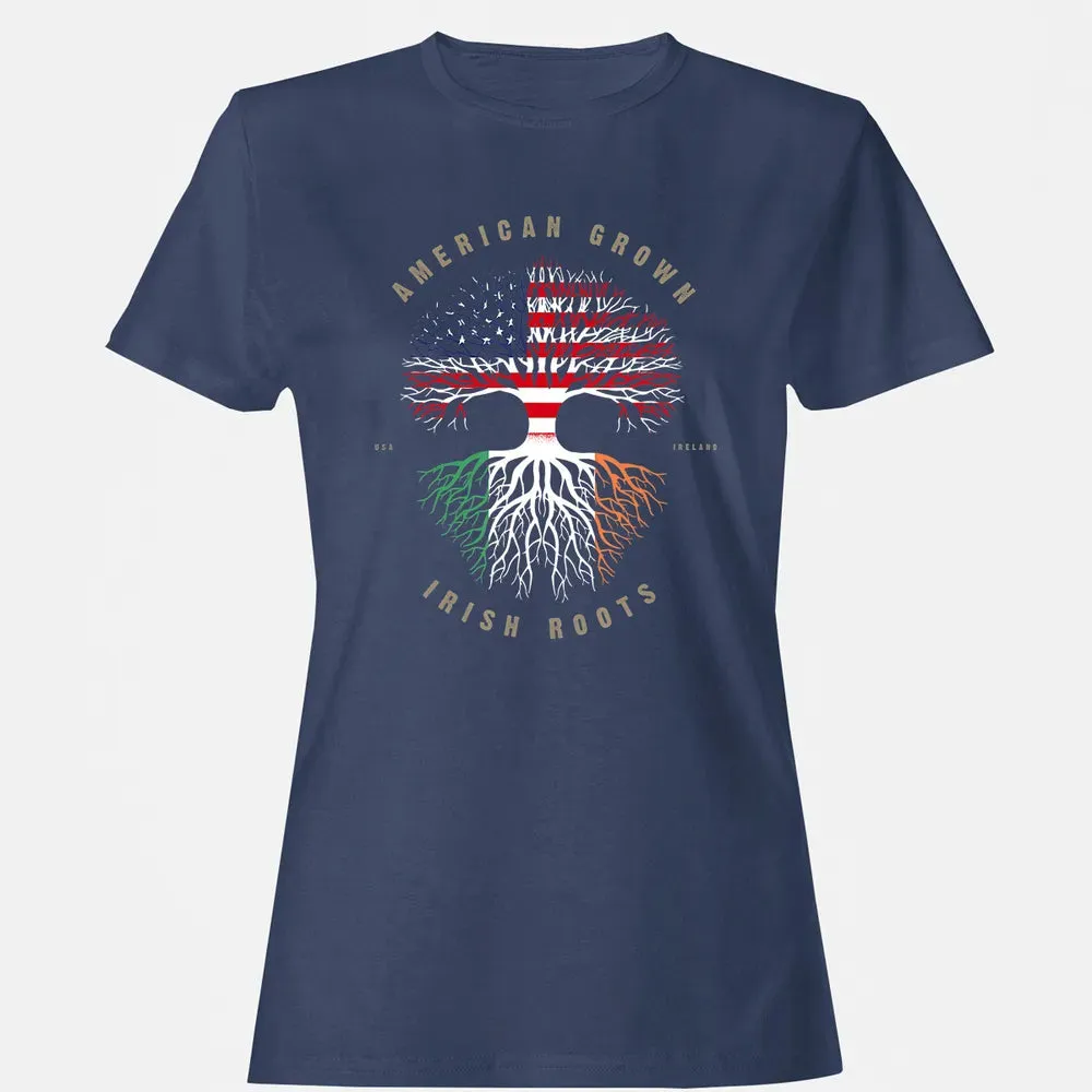 American Grown Irish Roots Ireland Flag Women's T-shirt - 10