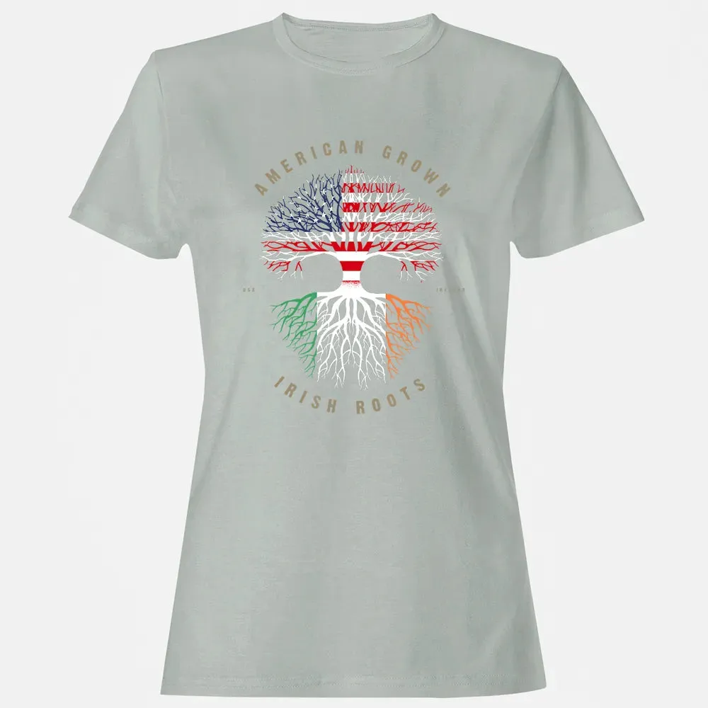 American Grown Irish Roots Ireland Flag Women's T-shirt - 2