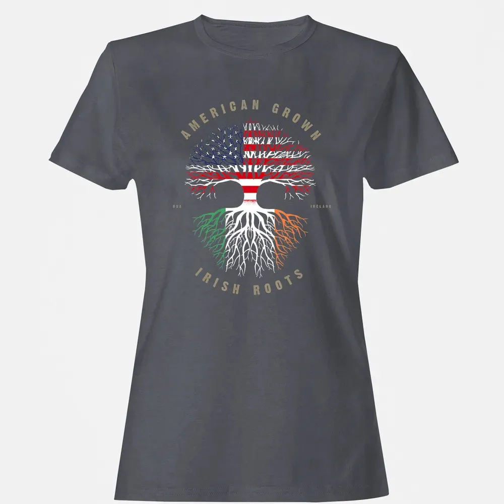 American Grown Irish Roots Ireland Flag Women's T-shirt - 5