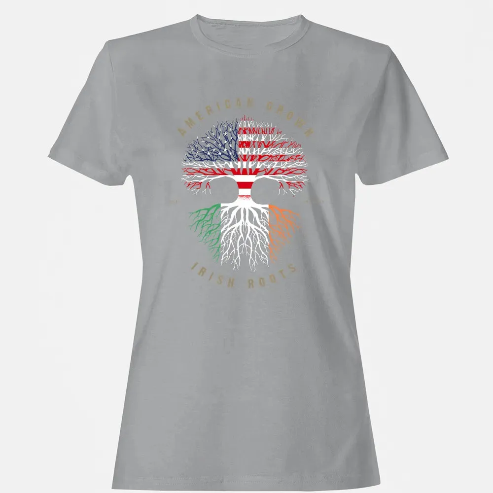 American Grown Irish Roots Ireland Flag Women's T-shirt - 15