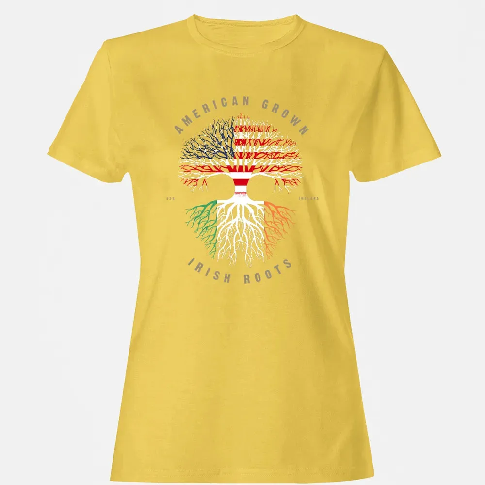 American Grown Irish Roots Ireland Flag Women's T-shirt - 4
