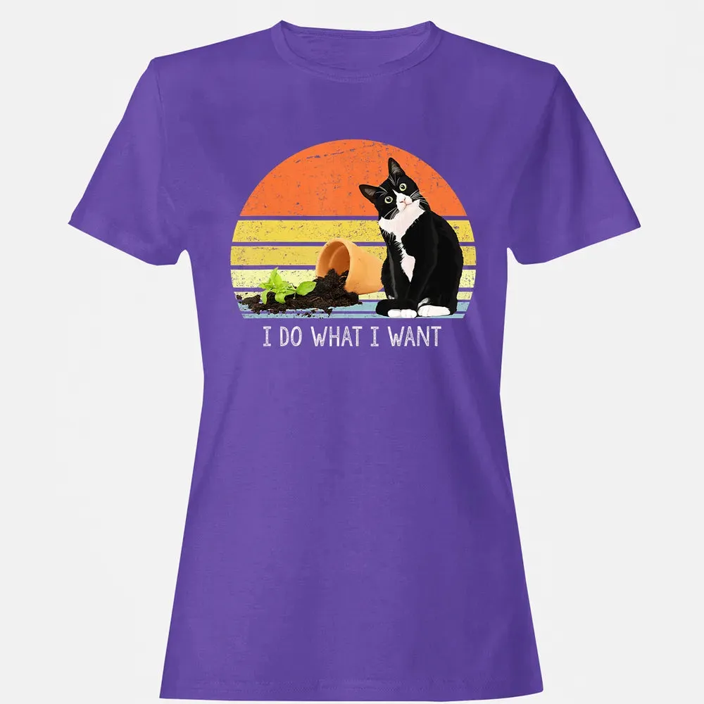 cat destroying plants funny cat plant lover Chonk Cat Women's T-shirt - 11