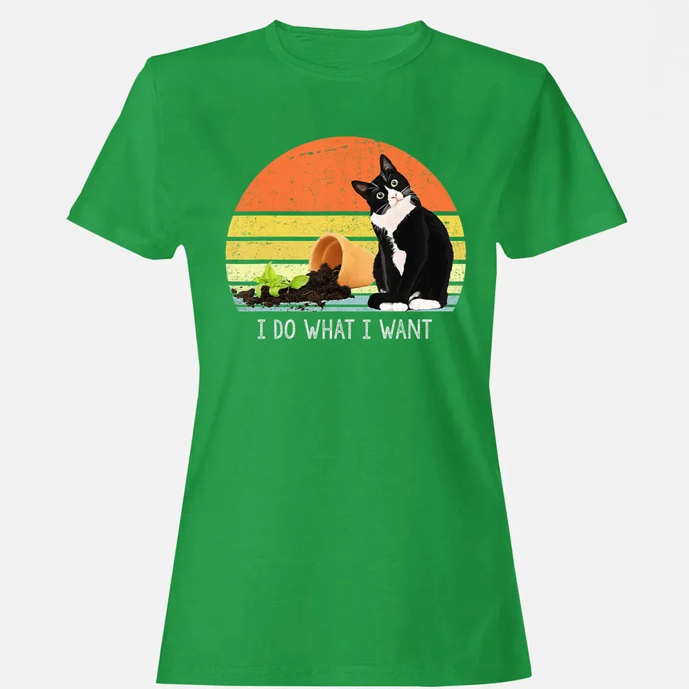 cat destroying plants funny cat plant lover Chonk Cat Women's T-shirt - 7