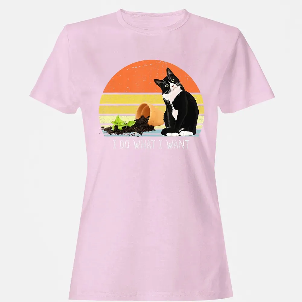 cat destroying plants funny cat plant lover Chonk Cat Women's T-shirt - 8