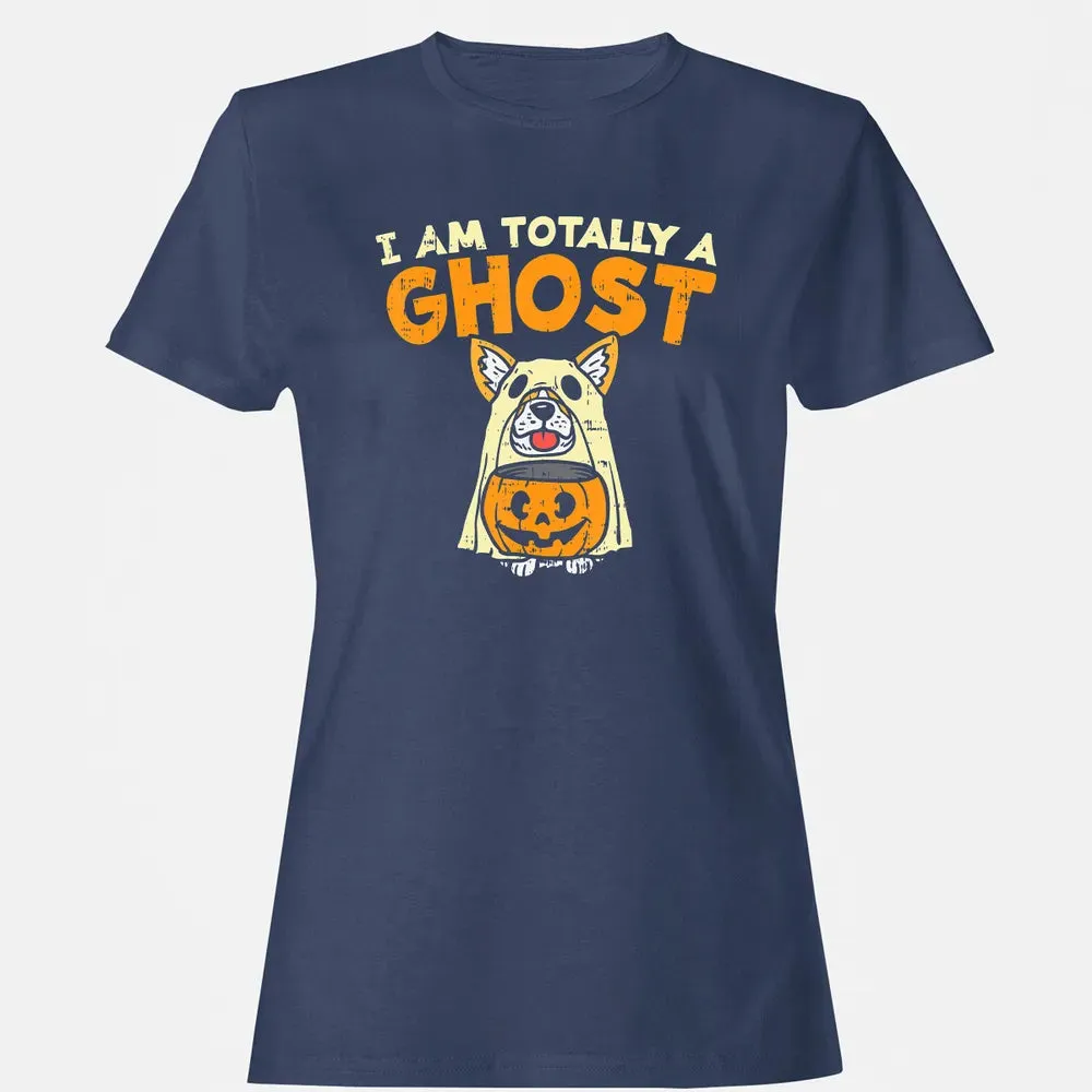 Welsh Corgi Totally Ghost Funny Halloween Costume Dog Owner Women's T-shirt - 10