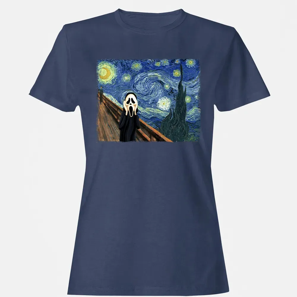 Starry Night Scream Women's T-shirt - 10