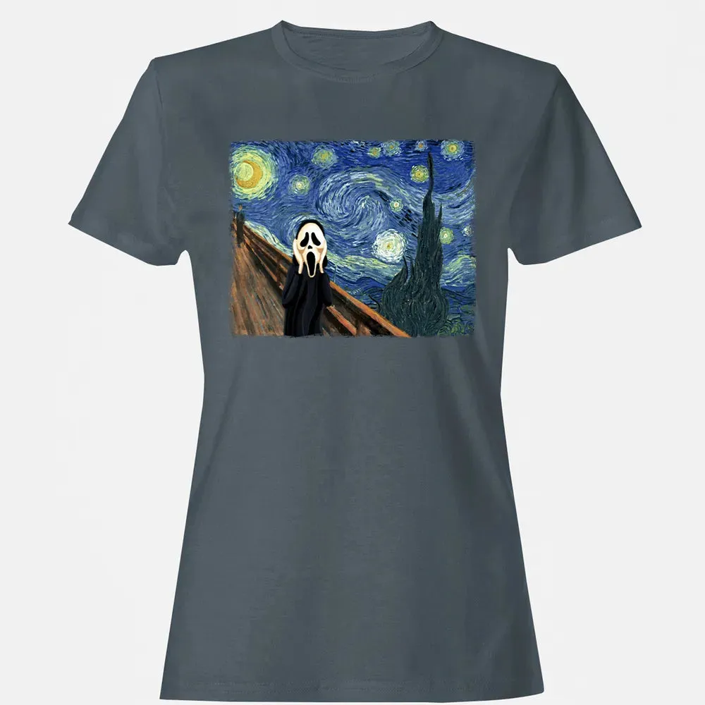 Starry Night Scream Women's T-shirt - 3