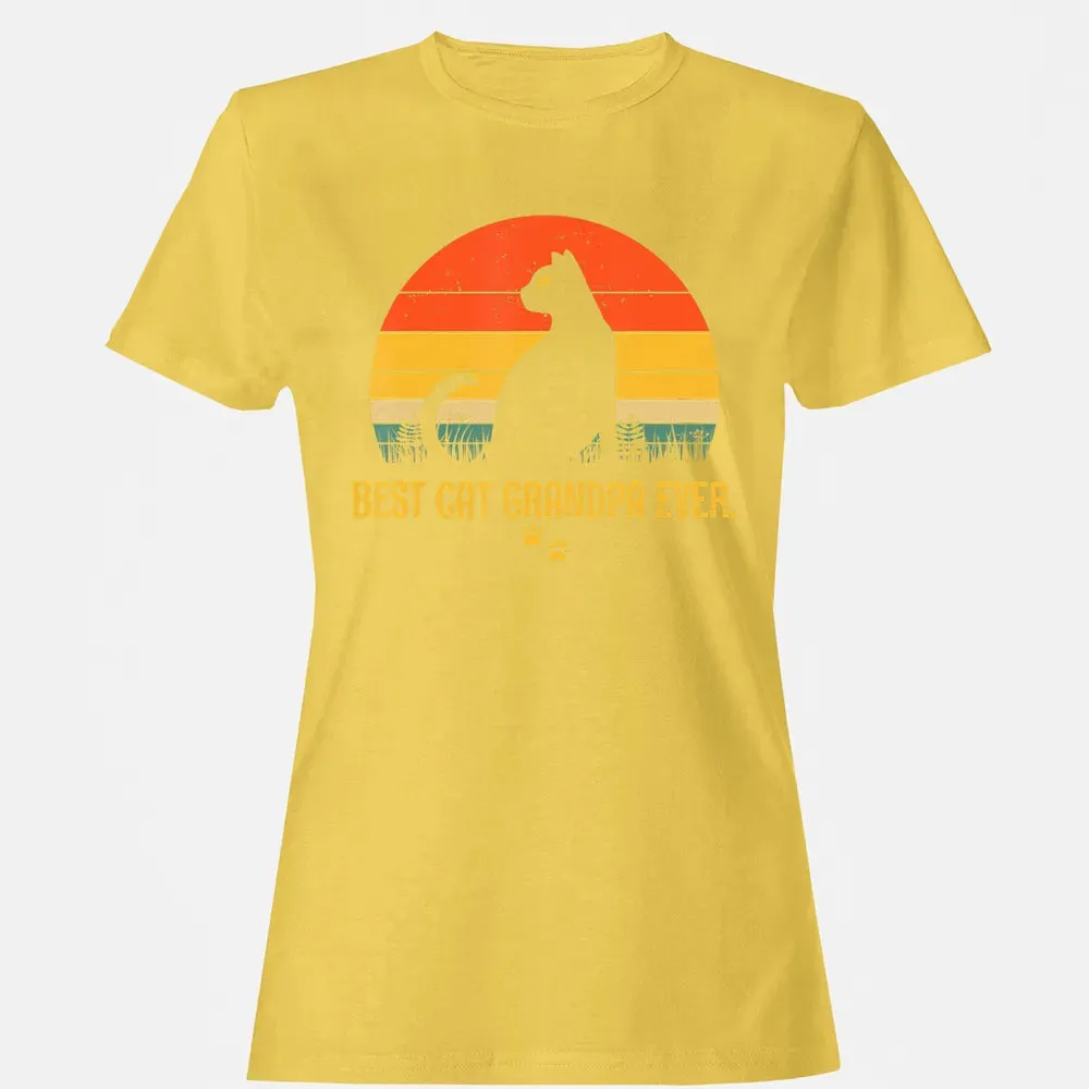Vintage Best Cat Grandpa Ever Gift Cat Lovers Women's T-shirt - 4