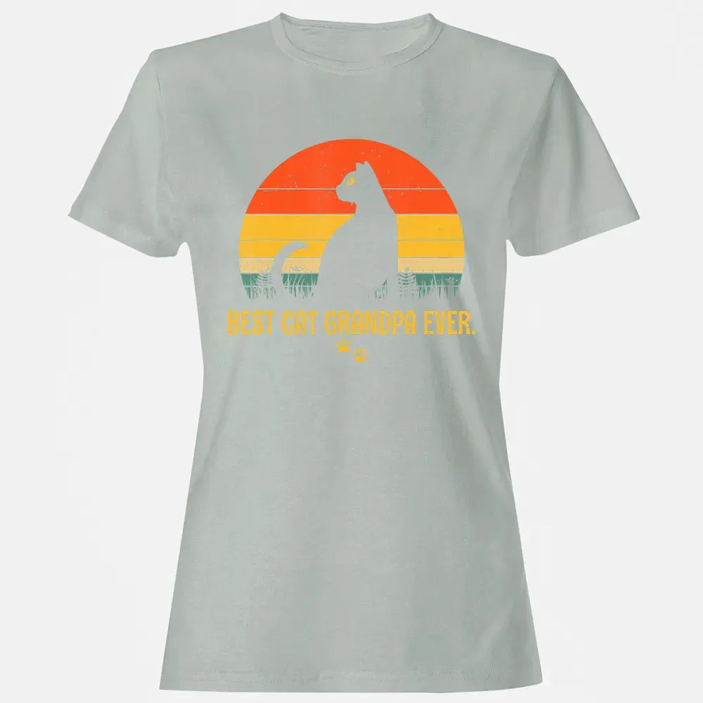 Vintage Best Cat Grandpa Ever Gift Cat Lovers Women's T-shirt - 2