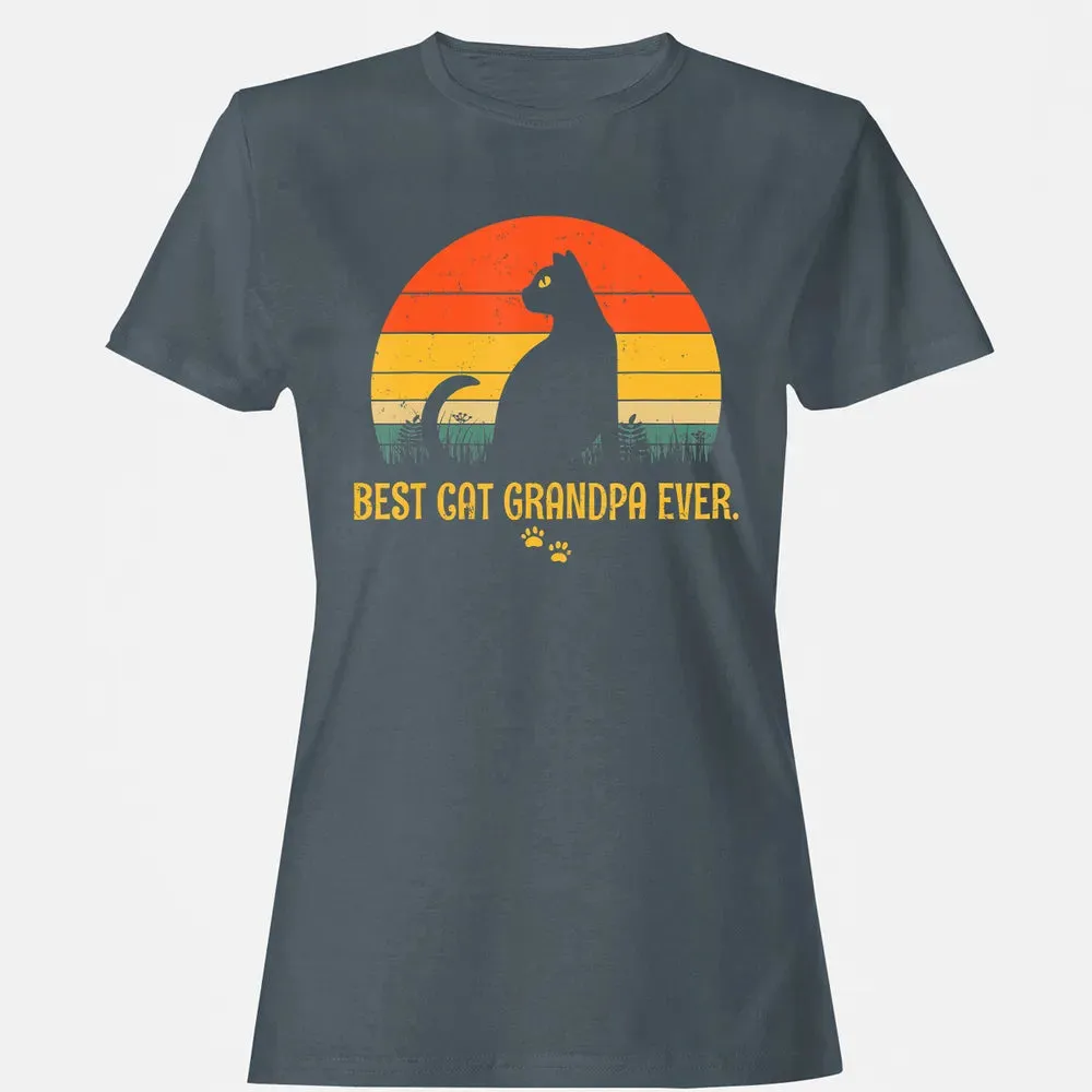 Vintage Best Cat Grandpa Ever Gift Cat Lovers Women's T-shirt - 3