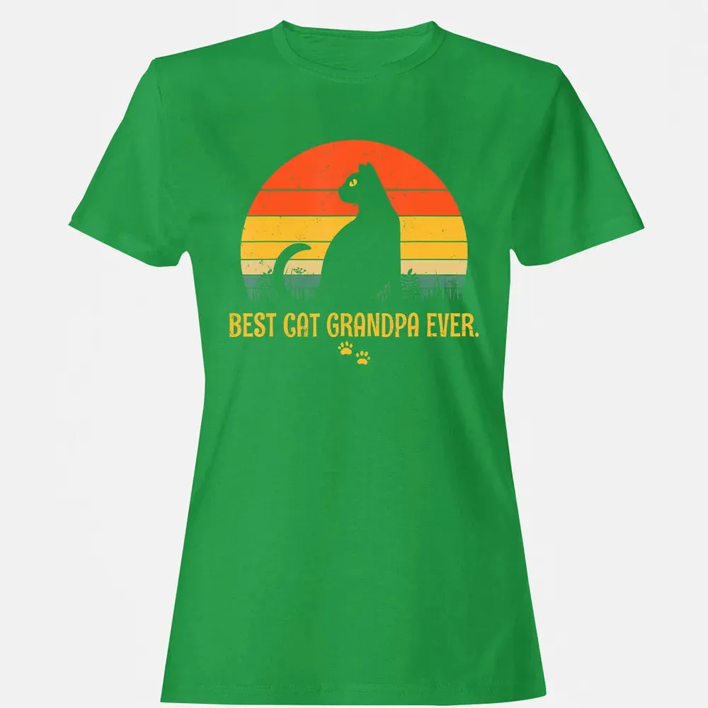 Vintage Best Cat Grandpa Ever Gift Cat Lovers Women's T-shirt - 7