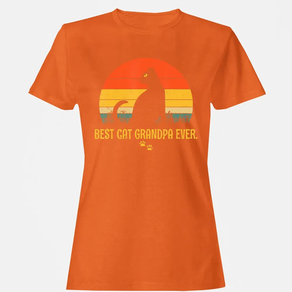 Vintage Best Cat Grandpa Ever Gift Cat Lovers Women's T-shirt - 11