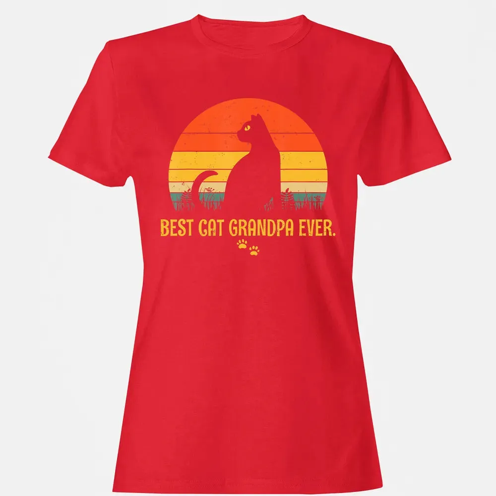 Vintage Best Cat Grandpa Ever Gift Cat Lovers Women's T-shirt - 13