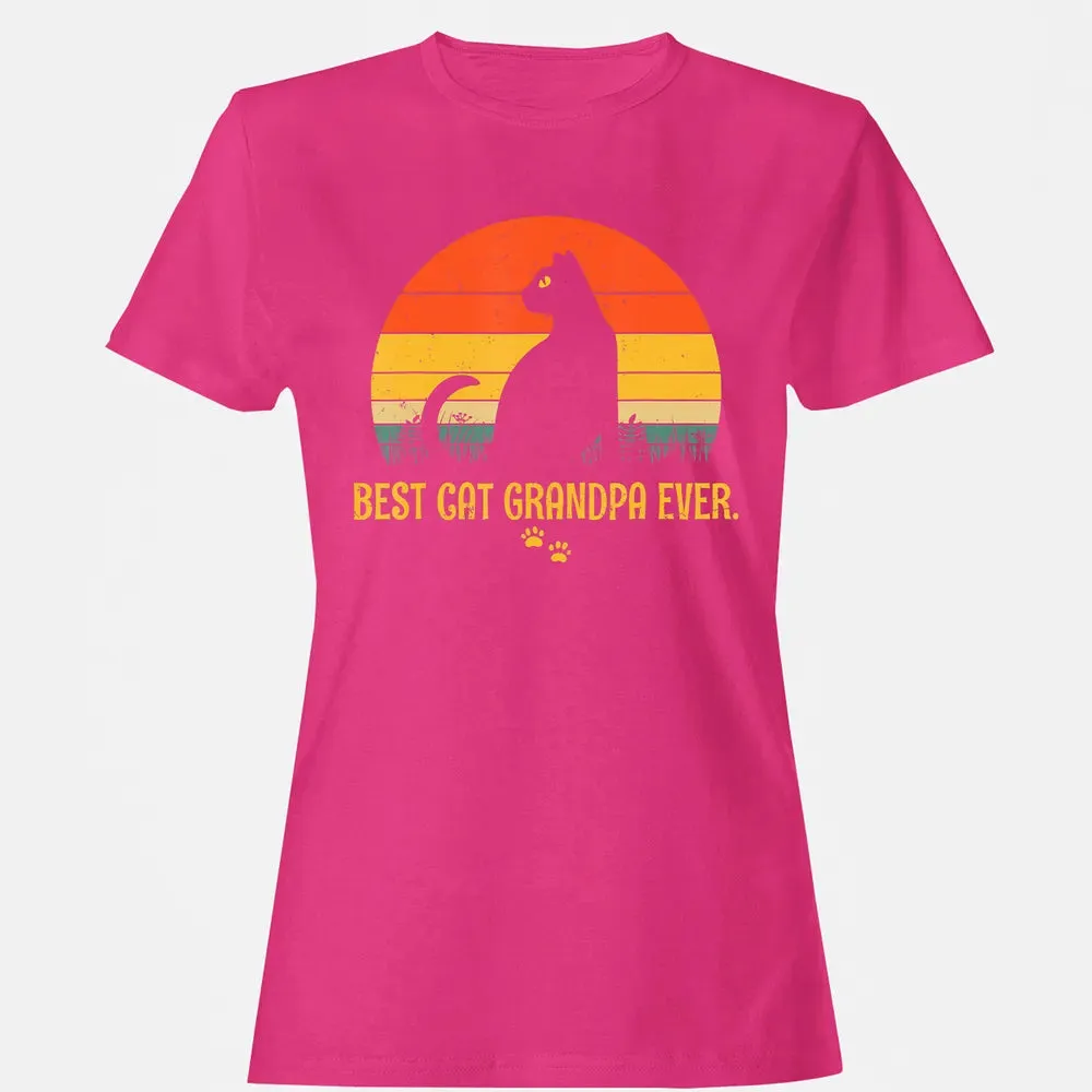 Vintage Best Cat Grandpa Ever Gift Cat Lovers Women's T-shirt - 6