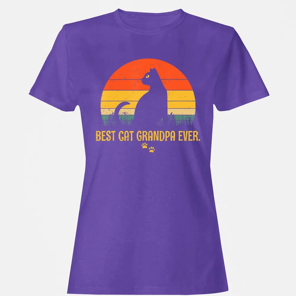 Vintage Best Cat Grandpa Ever Gift Cat Lovers Women's T-shirt - 12