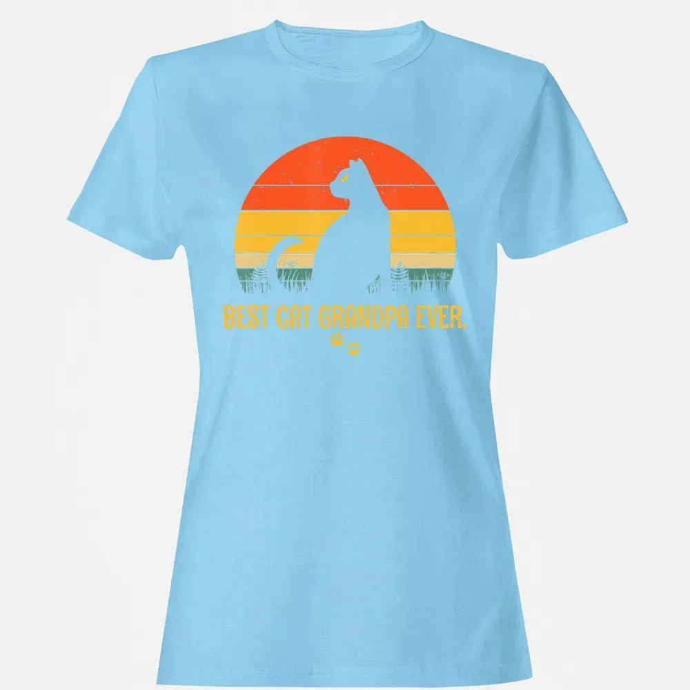 Vintage Best Cat Grandpa Ever Gift Cat Lovers Women's T-shirt - 8