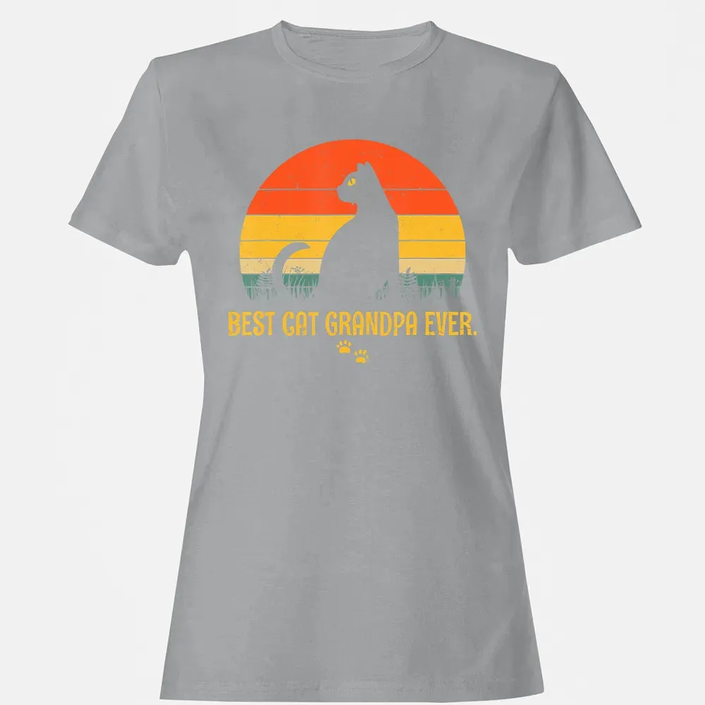 Vintage Best Cat Grandpa Ever Gift Cat Lovers Women's T-shirt - 15