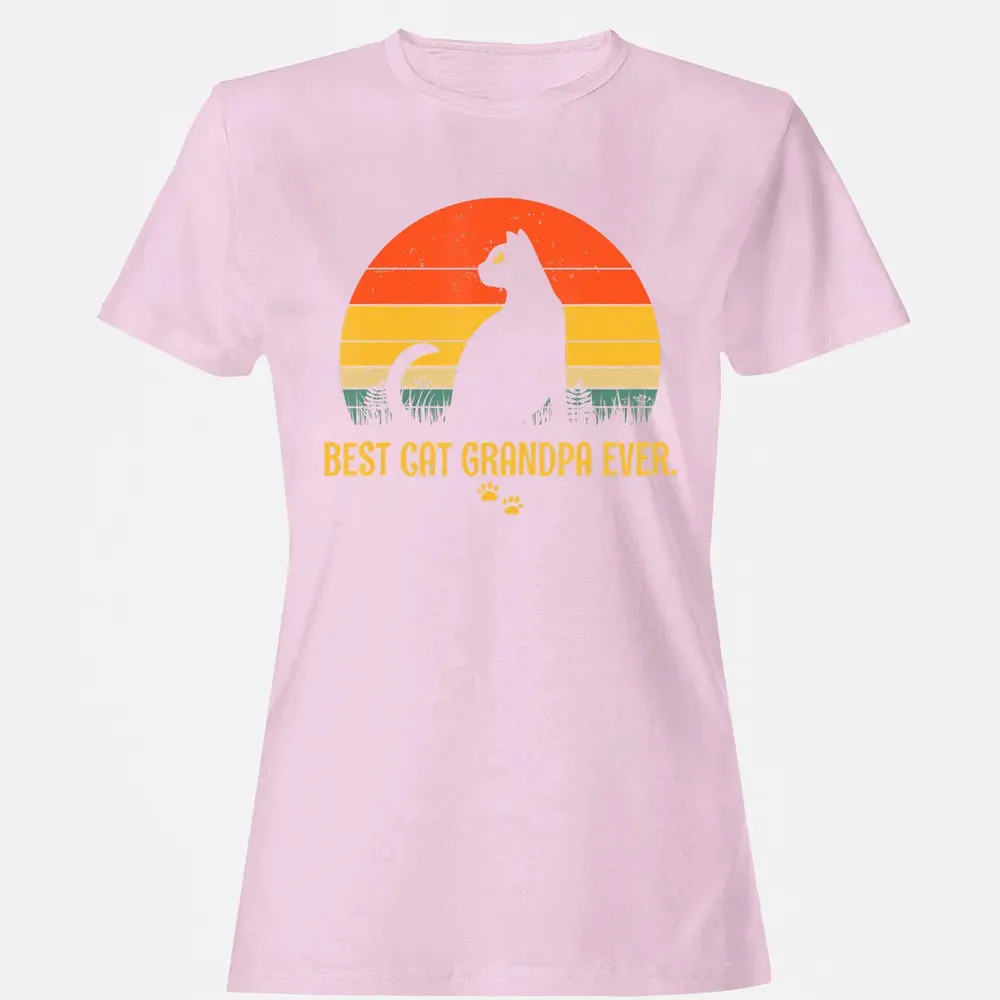 Vintage Best Cat Grandpa Ever Gift Cat Lovers Women's T-shirt - 9
