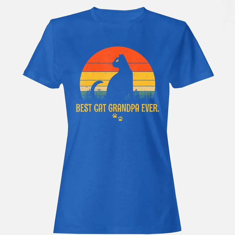 Vintage Best Cat Grandpa Ever Gift Cat Lovers Women's T-shirt - 14