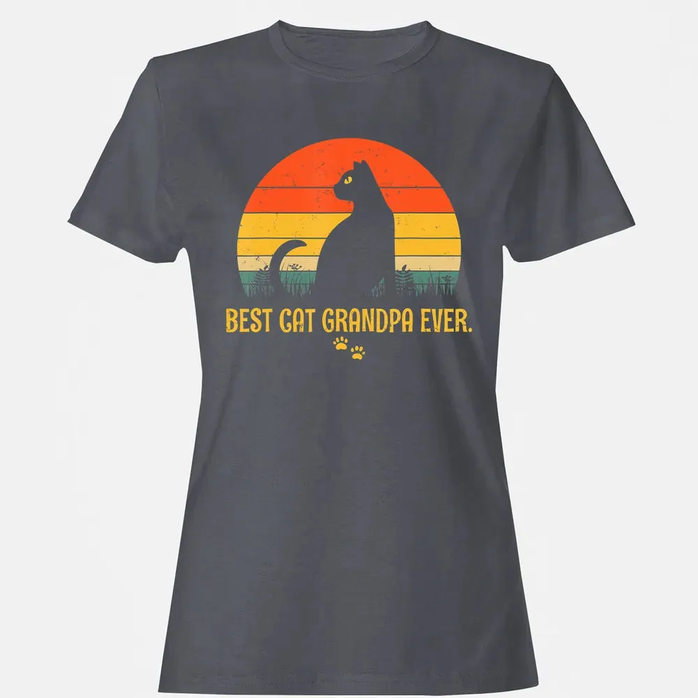 Vintage Best Cat Grandpa Ever Gift Cat Lovers Women's T-shirt - 5