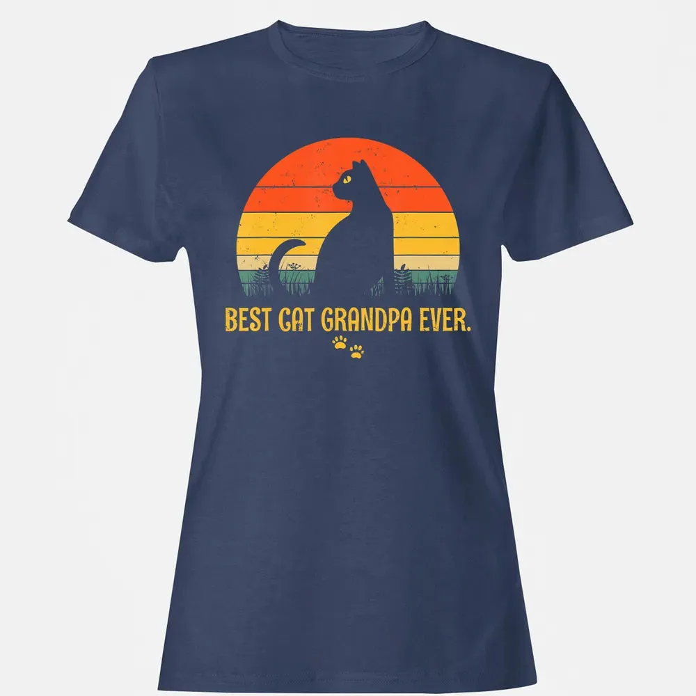 Vintage Best Cat Grandpa Ever Gift Cat Lovers Women's T-shirt - 10