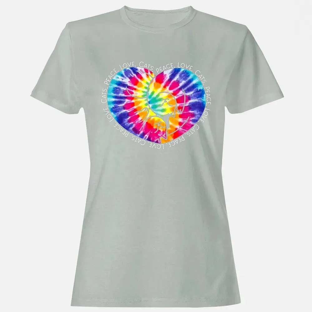 Peace Love Cats Tie Dye Women's T-shirt - 2