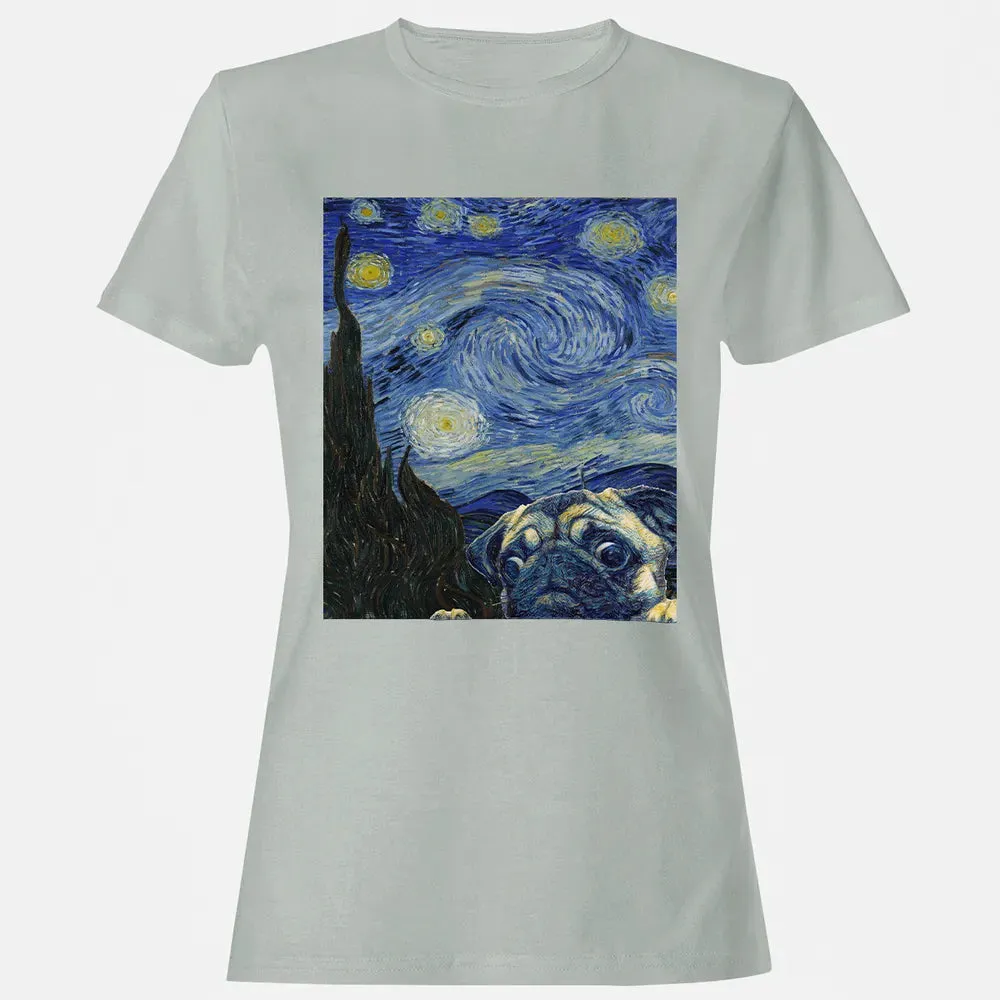 Pug Starry Night Women's T-shirt - 2