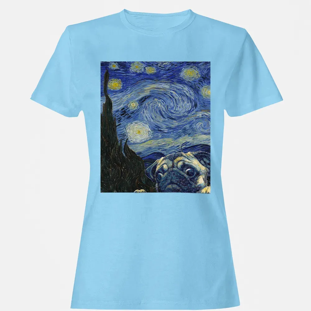 Pug Starry Night Women's T-shirt - 8