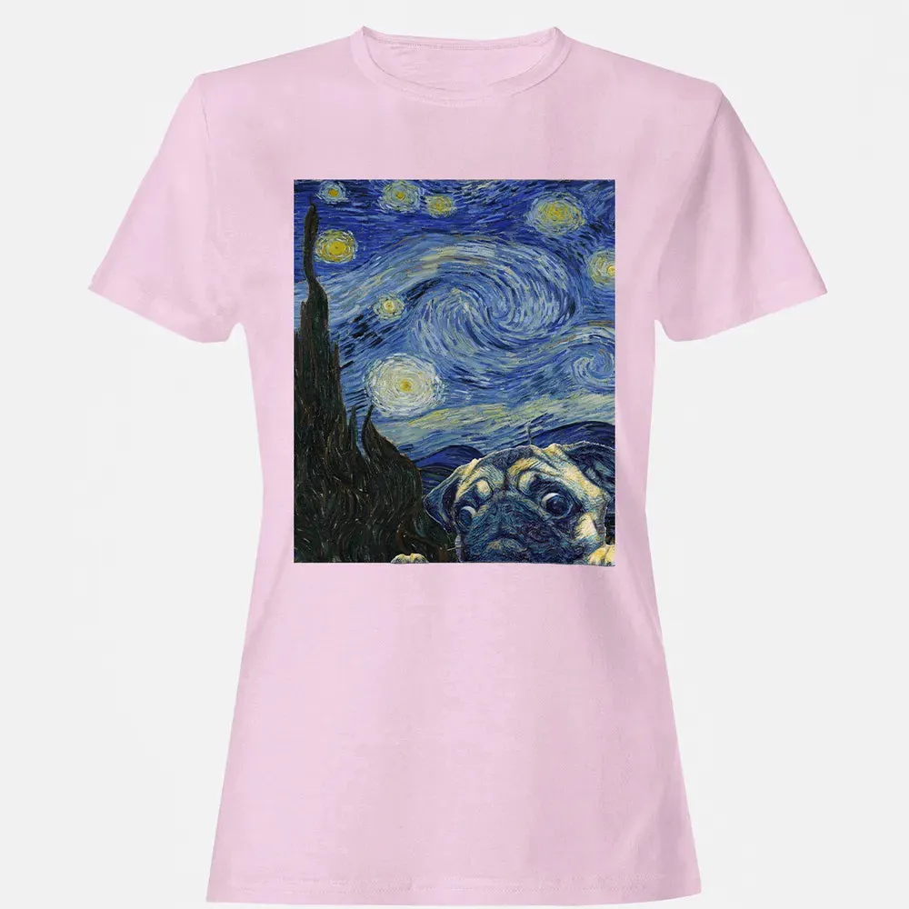 Pug Starry Night Women's T-shirt - 9