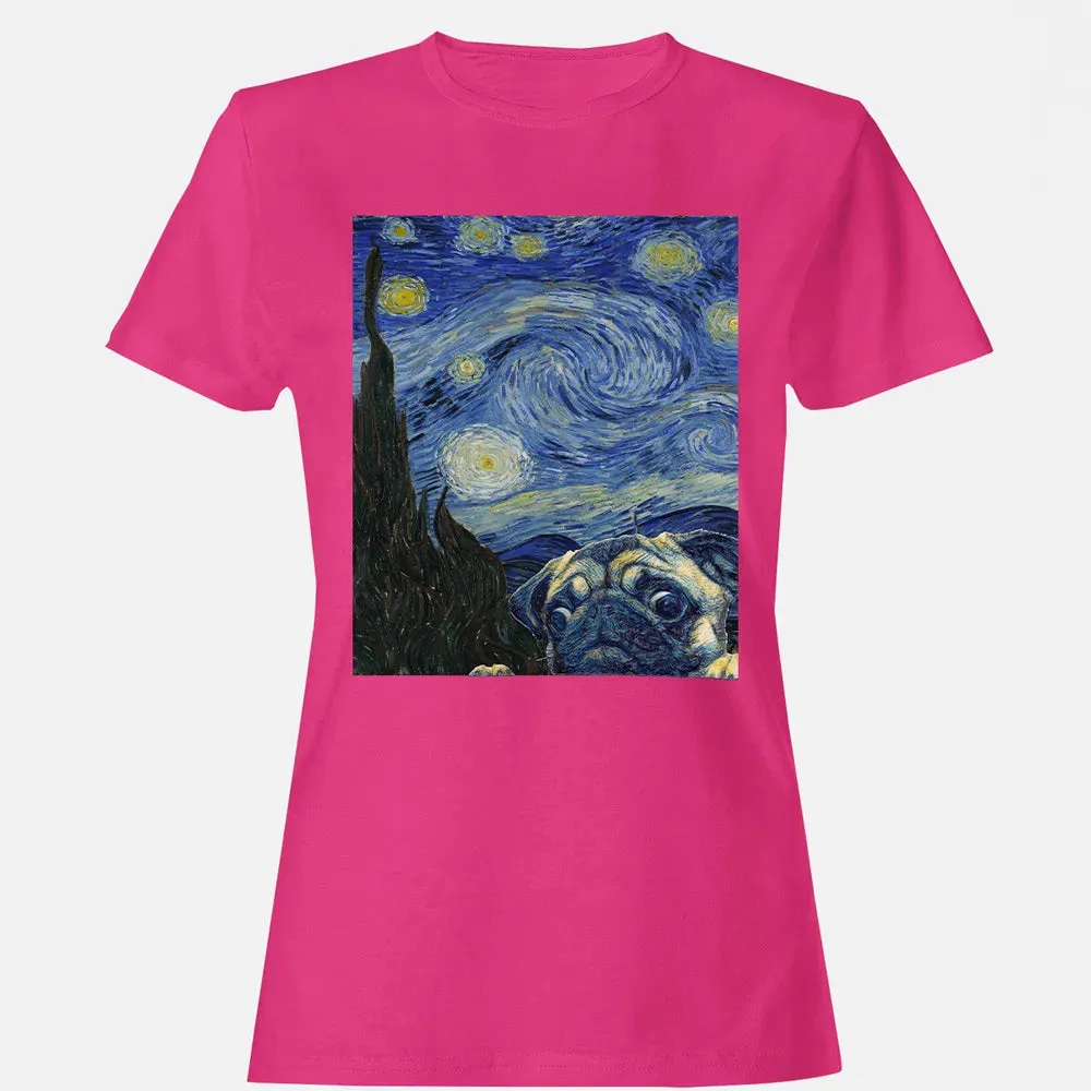 Pug Starry Night Women's T-shirt - 6