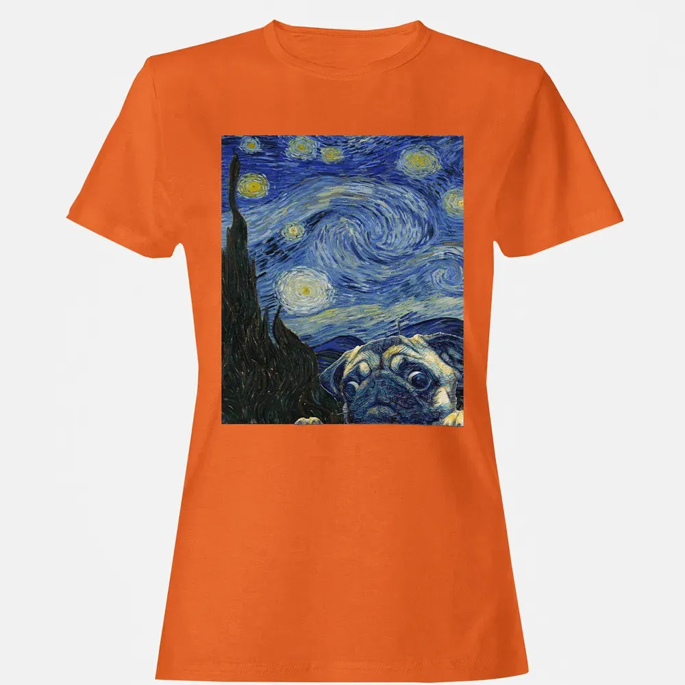 Pug Starry Night Women's T-shirt - 11