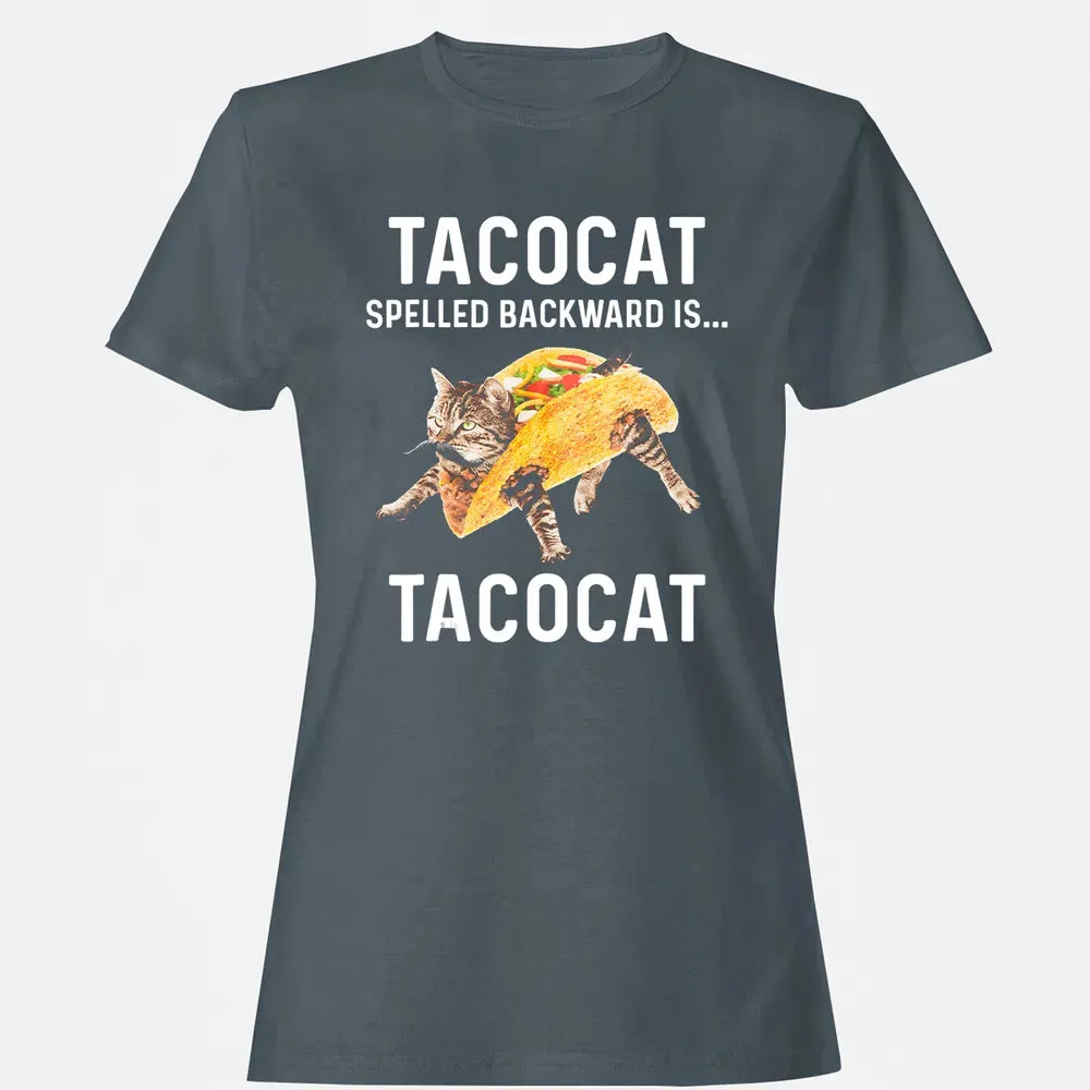Tacocat Spelled Backward Is Tacocat   Love Cat And Taco Women's T-shirt - 3