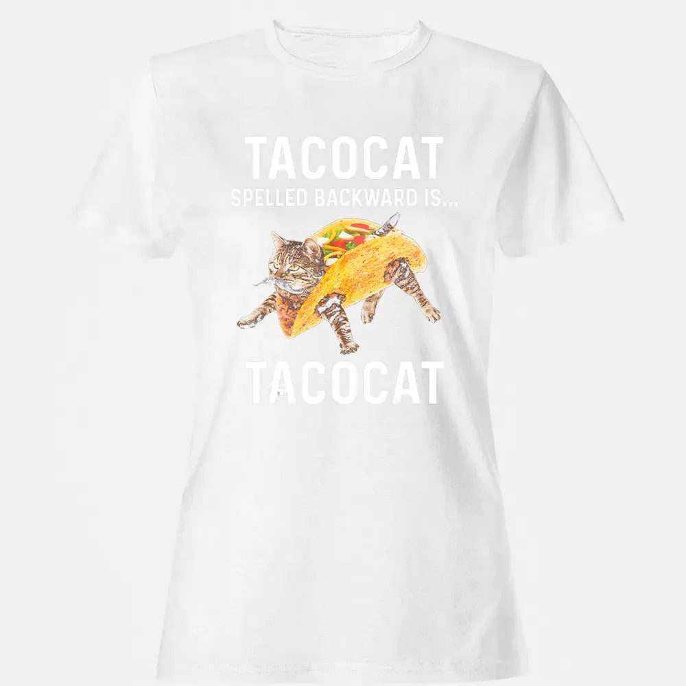Tacocat Spelled Backward Is Tacocat   Love Cat And Taco Women's T-shirt - 16
