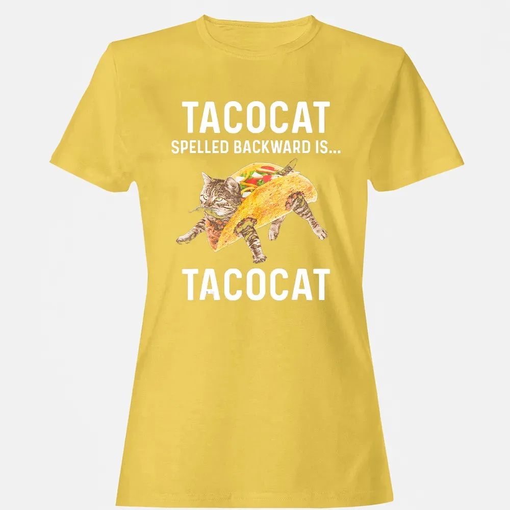 Tacocat Spelled Backward Is Tacocat   Love Cat And Taco Women's T-shirt - 4