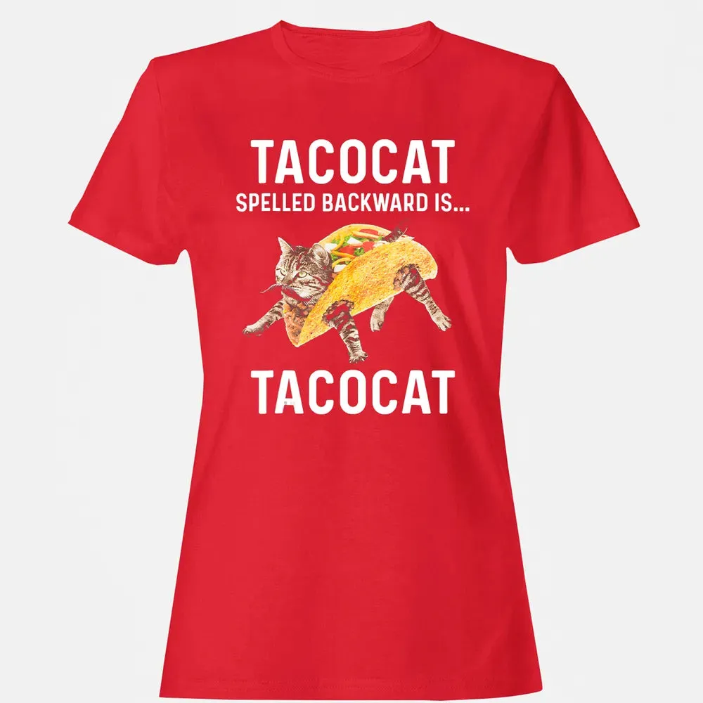Tacocat Spelled Backward Is Tacocat   Love Cat And Taco Women's T-shirt - 13