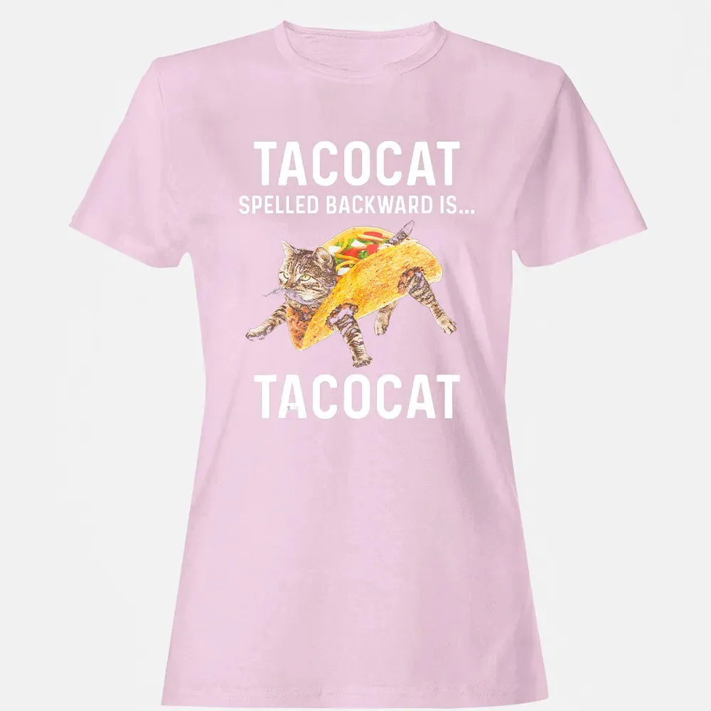Tacocat Spelled Backward Is Tacocat   Love Cat And Taco Women's T-shirt - 9