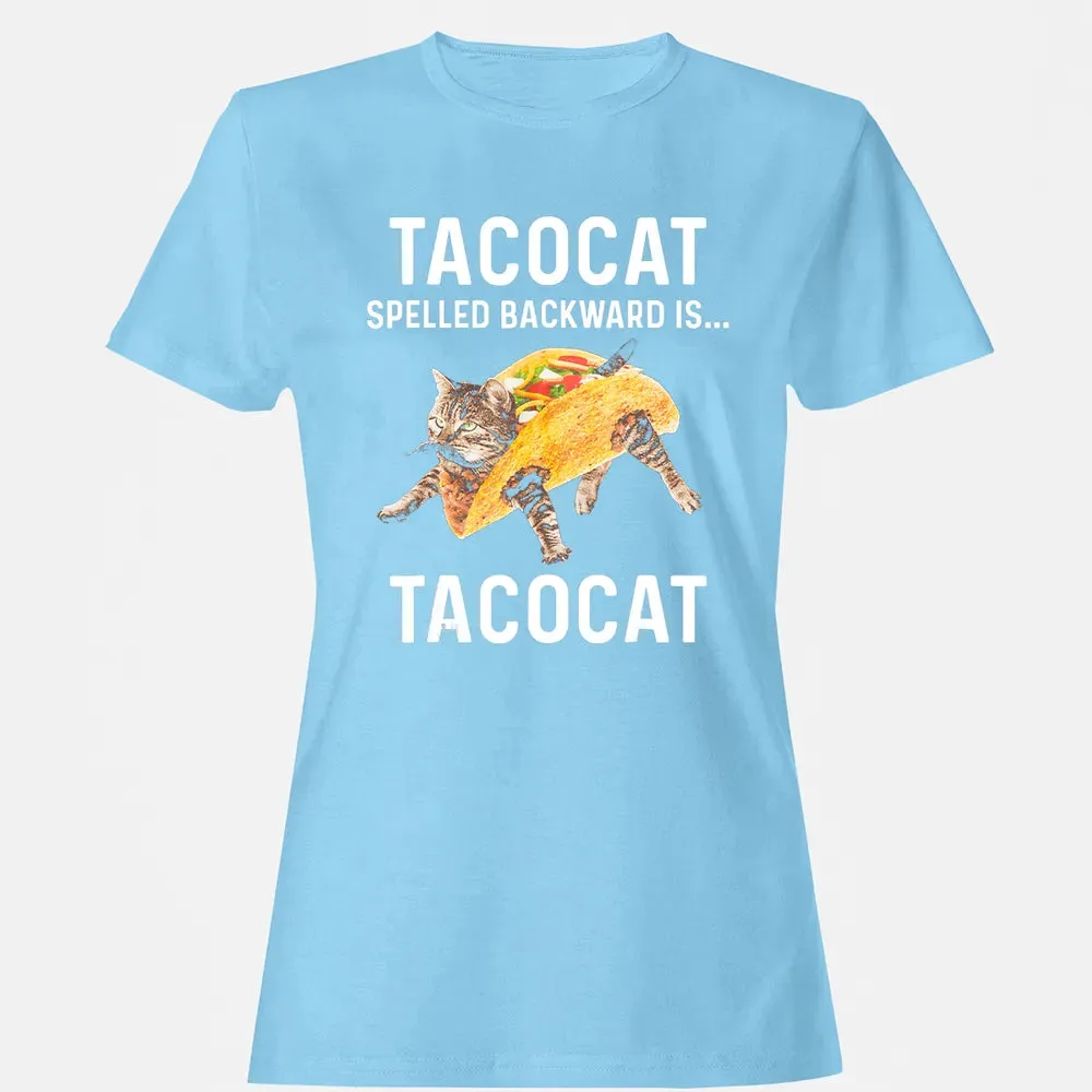 Tacocat Spelled Backward Is Tacocat   Love Cat And Taco Women's T-shirt - 8