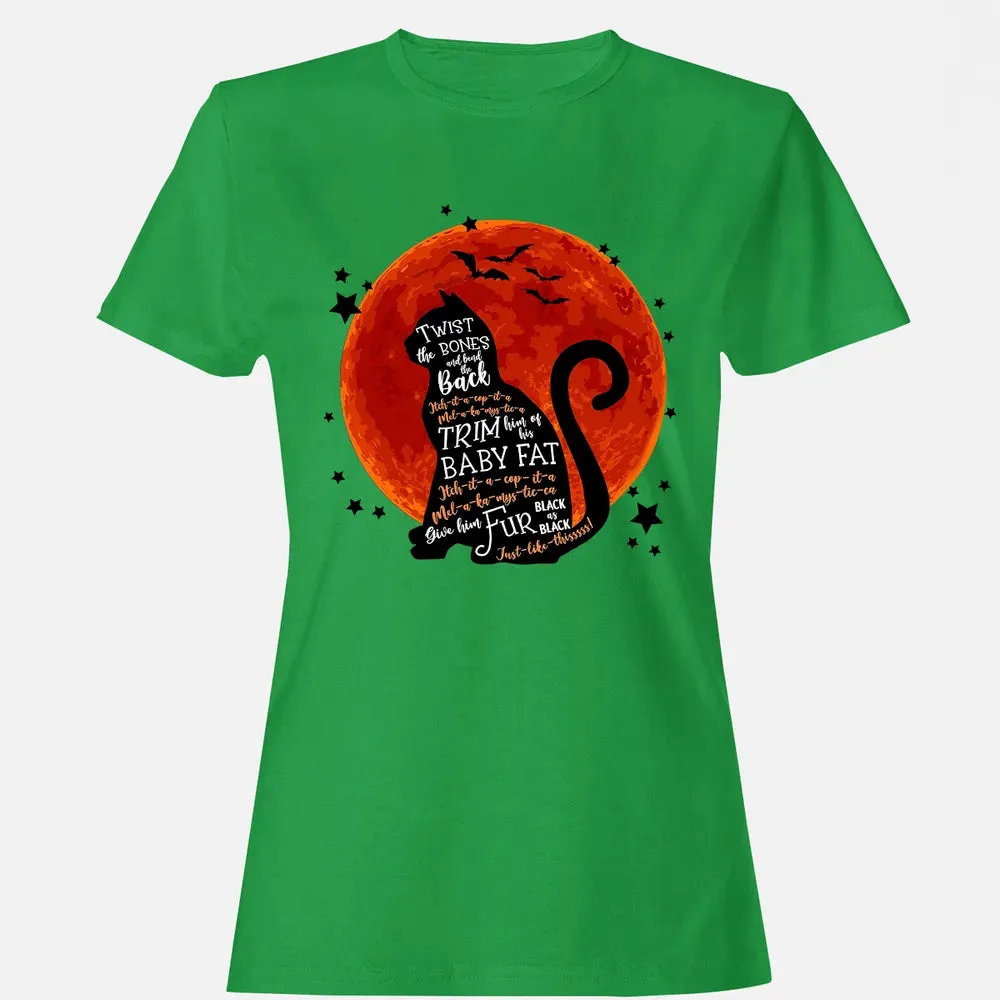 Black Cat Halloween Moon Women's T-shirt - 7