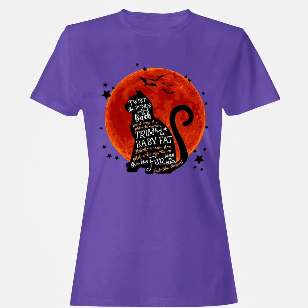Black Cat Halloween Moon Women's T-shirt - 12