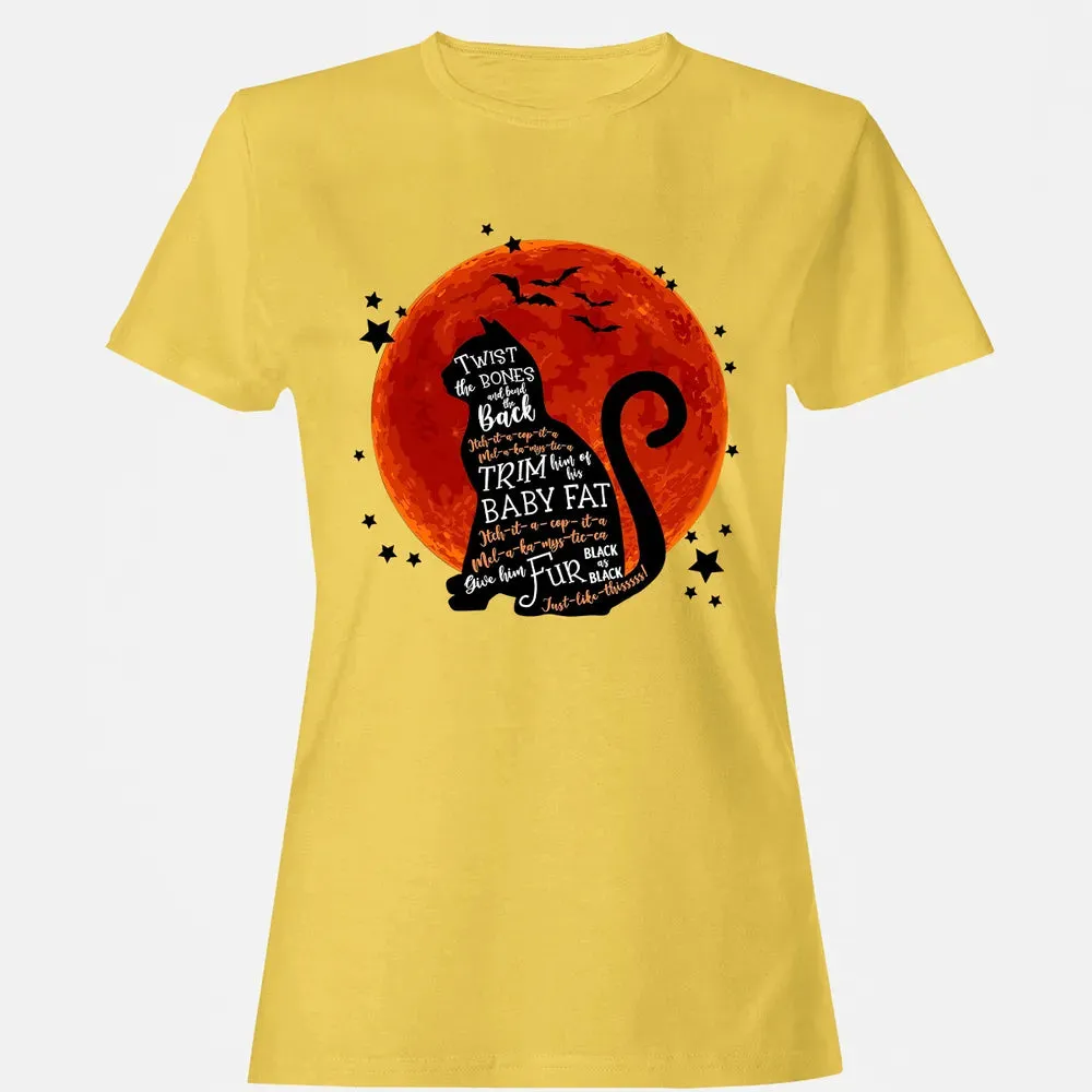 Black Cat Halloween Moon Women's T-shirt - 4