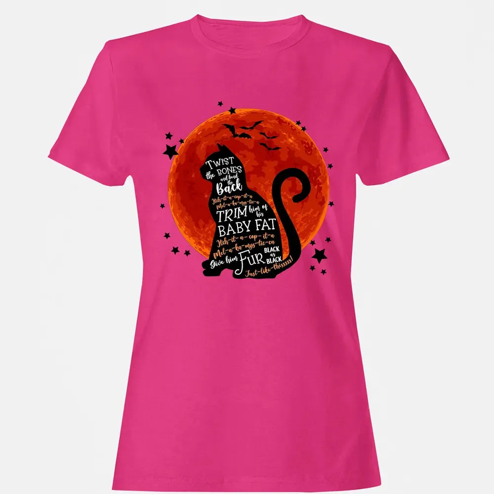 Black Cat Halloween Moon Women's T-shirt - 6