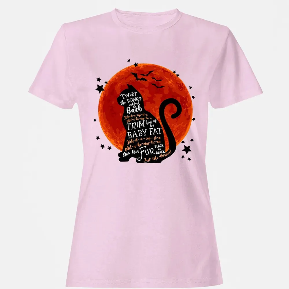 Black Cat Halloween Moon Women's T-shirt - 9
