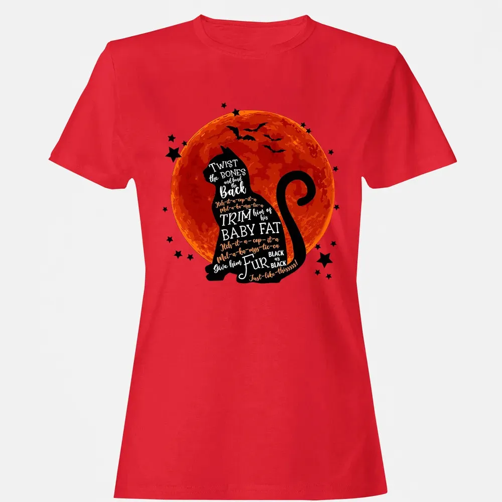 Black Cat Halloween Moon Women's T-shirt - 13