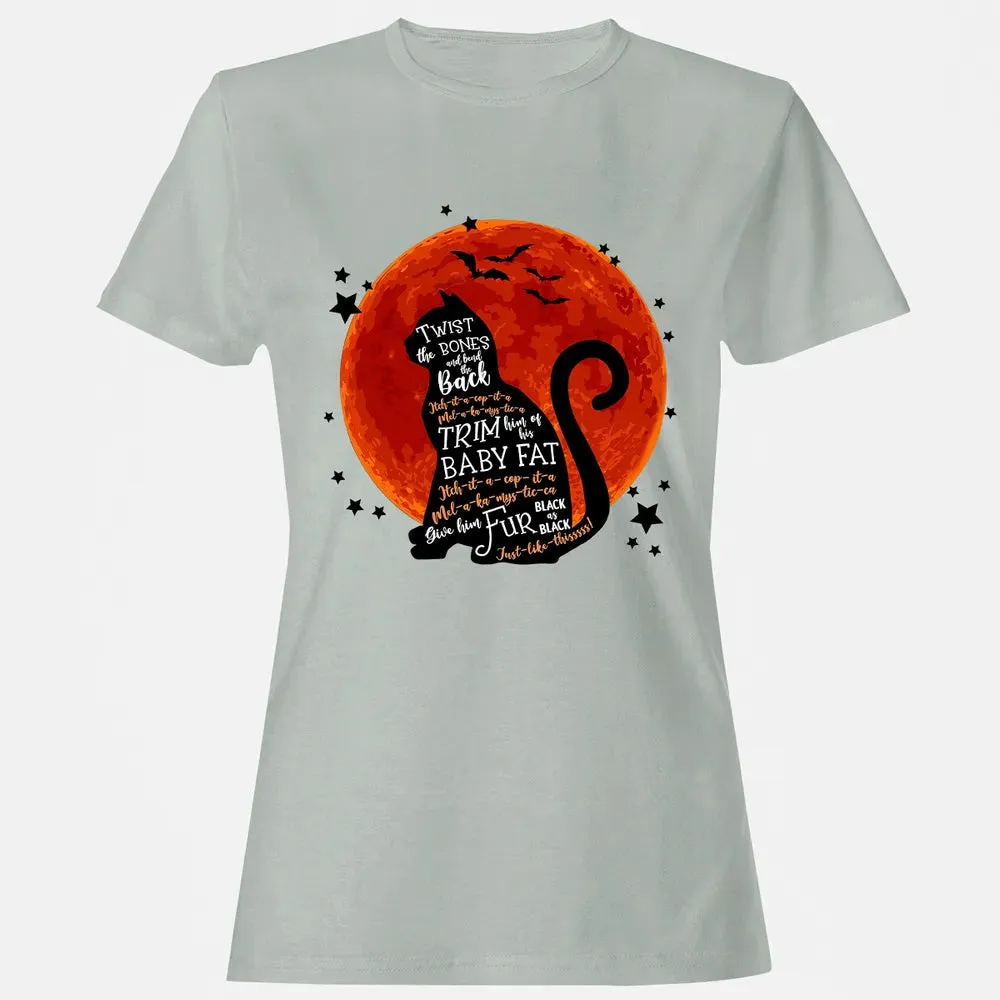 Black Cat Halloween Moon Women's T-shirt - 2